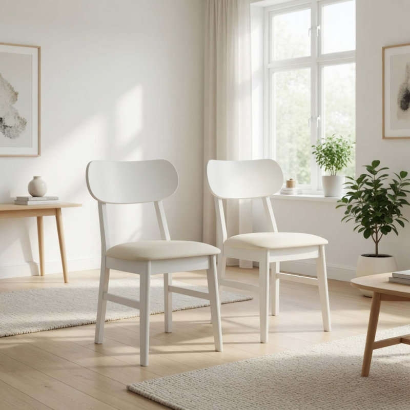 Ensemble de 2 chaises de salle à manger modernes avec support ergonomique