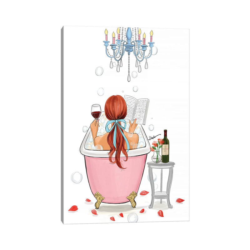 Temps pour moi - cheveux roux par Rongrong DeVoe - reproduction d'art, H 26 po x l 18 po x 1,5 po, Toile tendue, Aucun mat