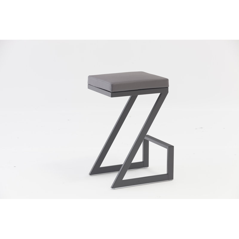 Ellen Modern 26 Inches Counter Height Chair, Black, Dark Gray, 1