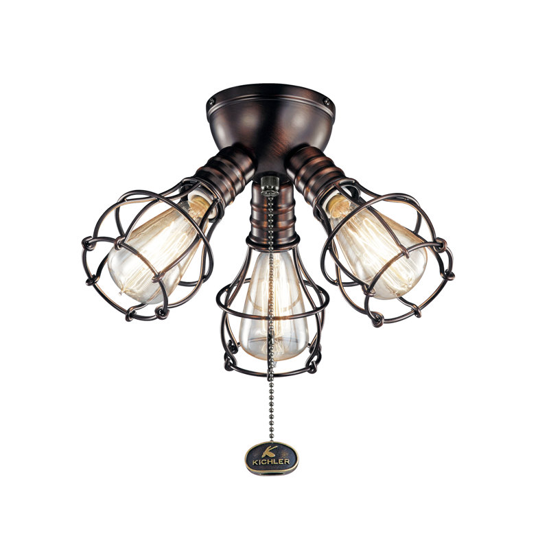 Ventilateur de plafond 3 lumières DEL, Bronze huilé
