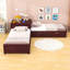 Lit plateforme simple en L avec bureau intégré, lit gigogne simple et tiroirs de rangement-682986253