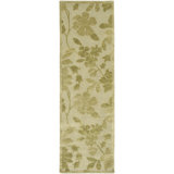 Jamaris Hand-Knotted Wool Beige/Green Area Rug