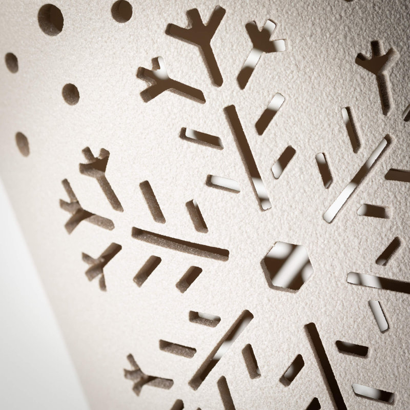 11.25" Pierced Snowflake Christmas Lantern, Cream