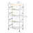 5-Tier Pull-Out Metal Storage Cart with Wooden Top, Sliding Baskets, Handle, and Rolling Wheels
