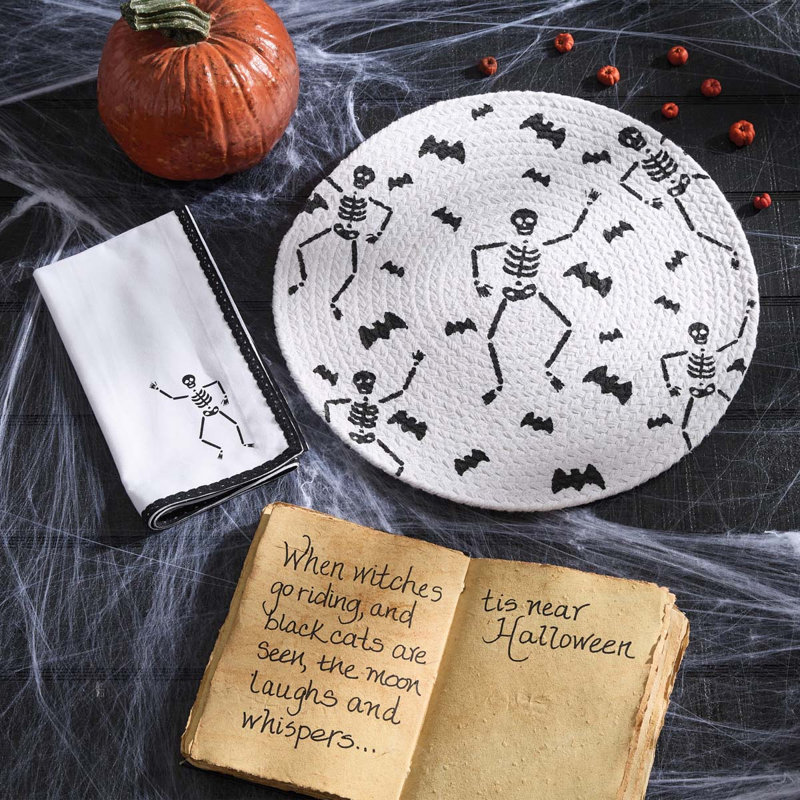 Split P Skeleton Round Placemat Set of 4