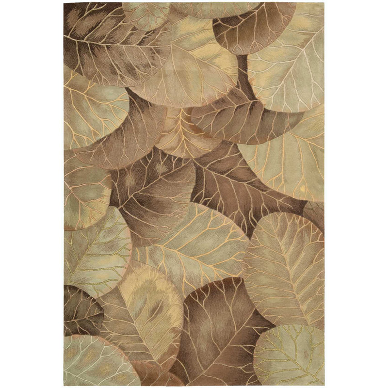 Vienna Hand-Tufted Wool Brown/Green Area Rug, Rectangle 8' x 11'