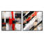 Rayures roses et noires audacieuses - ensemble de 2 collages abstraits carrés-1289744598-1289744601