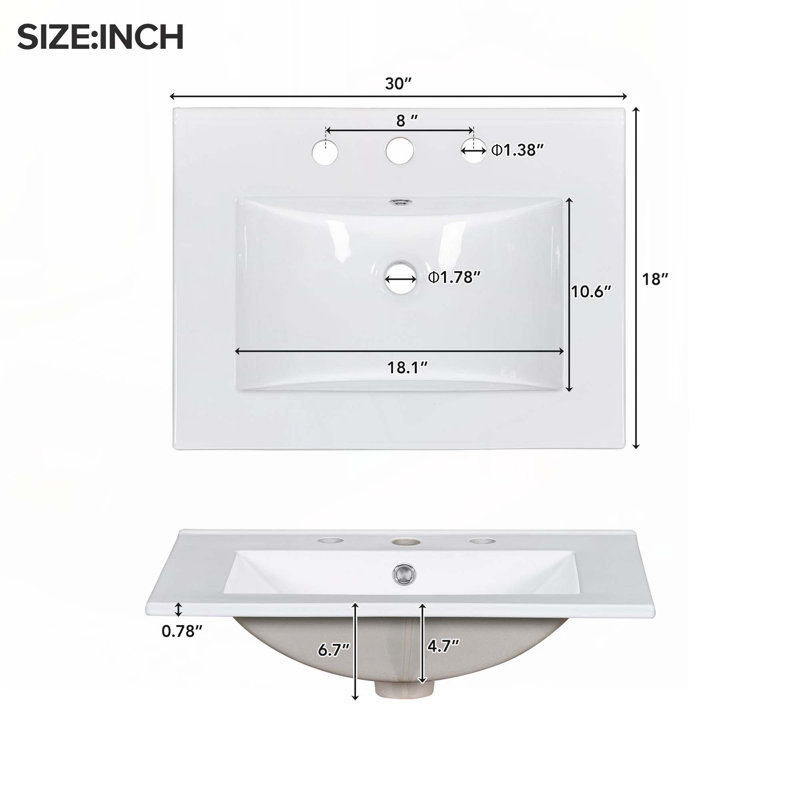 Meuble-lavabo de rangement avec lavabo en céramique, Noir, noir, noir, noir