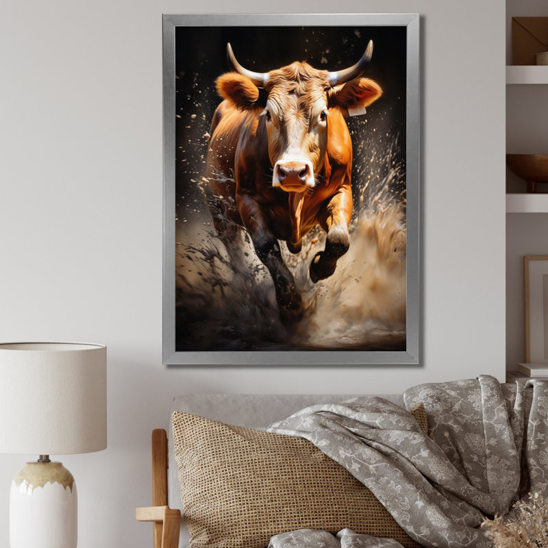Cow Grace - Animals Canvas Wall Art, H 32 po x l 16 po x P 1 po, Cadre photo argenté