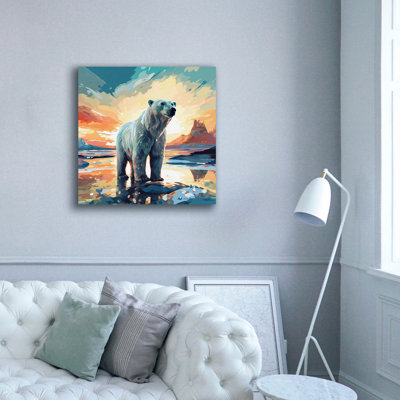 Art mural en toile «Ours polaire» par r3darch0n, 26 po x 26 po
