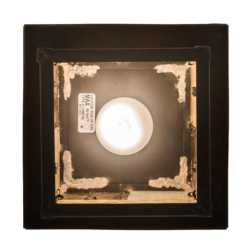 Youngblood 1 - Light Craftsman Brown Single Pendant, 19.5" H x 12.75" W x 12.75" D, Orange/Clear