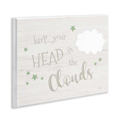 Head in Clouds Phrase Wall Plaque Art by Natalie Carpentieri