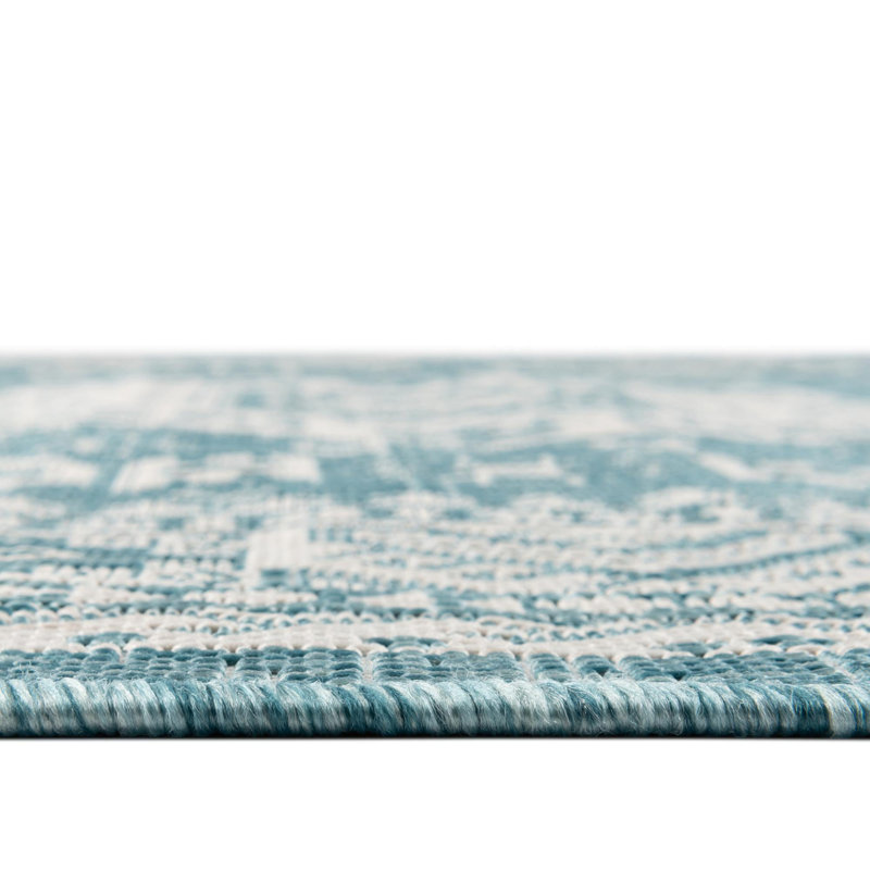 Tapis intérieur / extérieur bleu Danera, Rectangle 9 pi x 12 pi