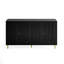 Buffet moderne moderne laqué noir avec 4 portes et armoire de rangement Buffet