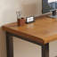 Bureau d'écriture rectangulaire en bois massif brun-982281685