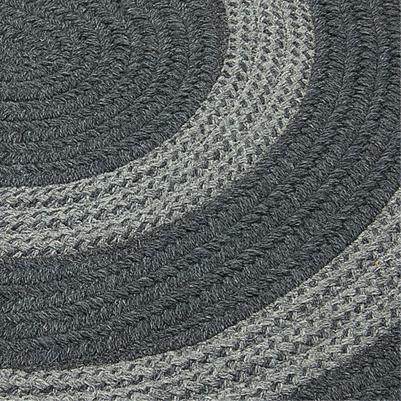 Van Cleef Hand-Woven Charcoal Area Rug, Round 4'