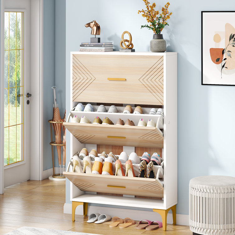 Everly Quinn 24 Pair Shoe Storage Cabinet