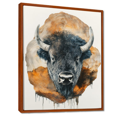 Gonnella American Buffalo Portrait In The Prairies - Bison Canvas Print Wall Art