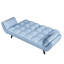 57 po. Canapé bleu 57 po. Doux deux accoudoirs. Coussin décoratif.-782994470