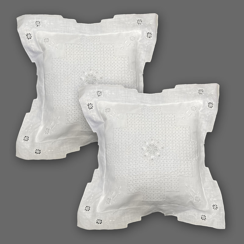Candace Embroidered Square 2-Piece Pillow Set