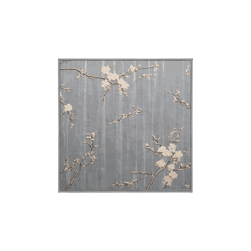 Silky Soft Plush Gray Area Rug, Square 3'