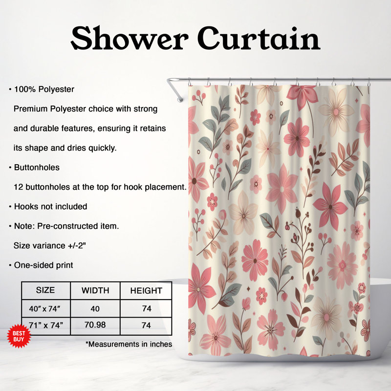 Rideau de douche standard 1 pièce Groovy Petal Flash, H 74 po x l 71 po