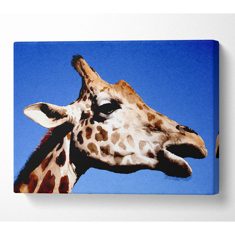 Giraffe Head - Wrapped Canvas Print