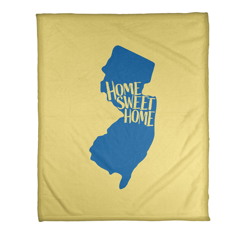 Jeté polaire new jersey the home, l 52,5 po x L 62,5 po, Jaune / Bleu