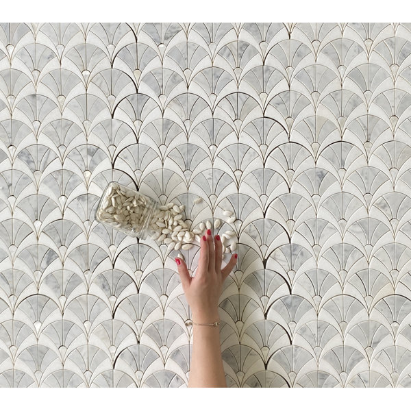 11.81" x 11.81" Marble Mosaic Wall Tile