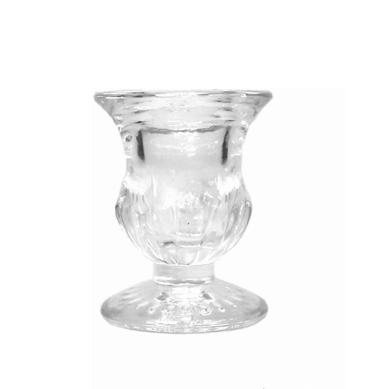 Hosley Set of 24 Glass Taper Candle Holders – Clear Candlestick Holder Set for Weddings, Table Centerpieces, Dinner & Home Décor (2.5” H)