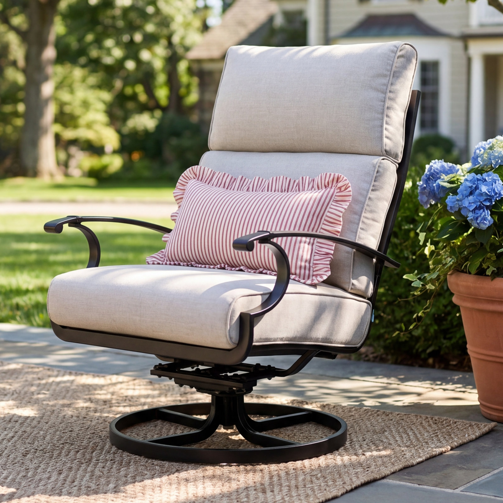 Manor Outdoor Chair with Sunbrella® Cushions, Gray