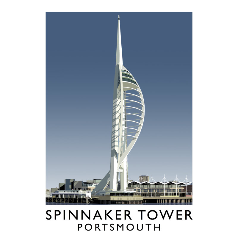 Spinnaker Tower by Richard O'Neil - Print, No Frame, 40 cm H x 30 cm W x 1 cm D