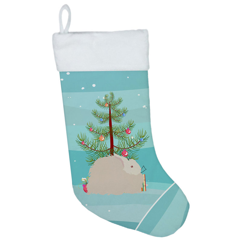 Fluffy Angora Rabbit Christmas Stocking