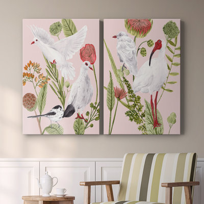 Oiseaux en mouvement I - Toile tendue avec châssis de qualité supérieure - Prêt à être accroché