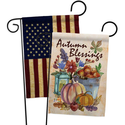 Drapeau de jardin en polyester 18,5 x 13 po Autumn Blessings
