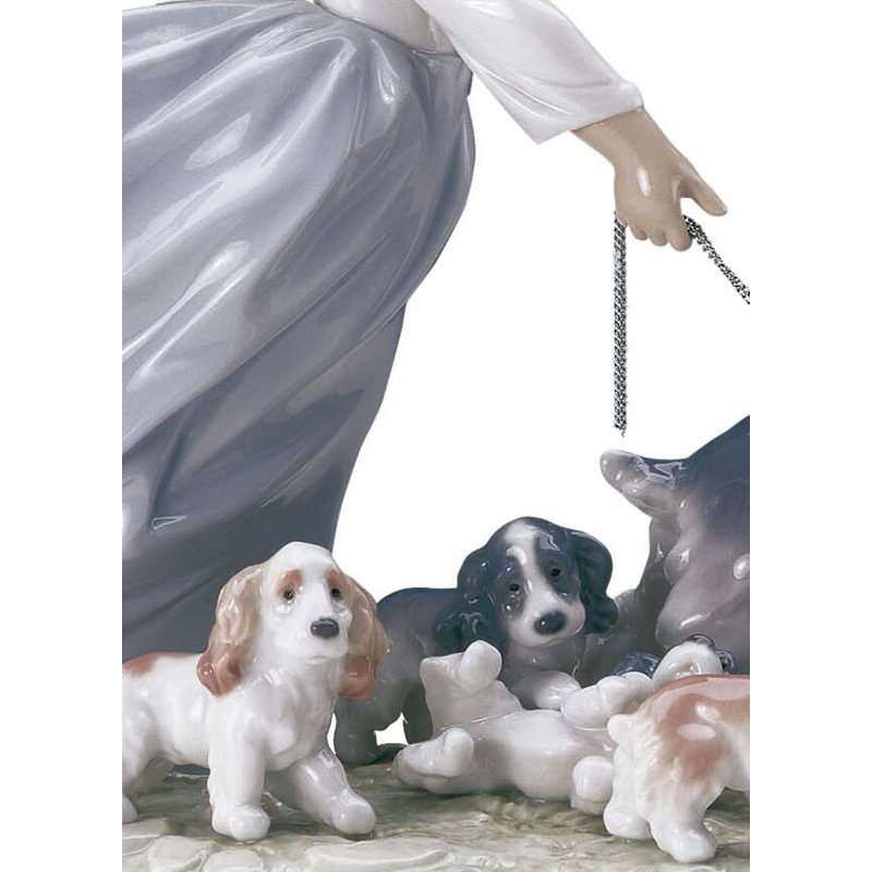 Puppy Parade Girl with Dogs Figurine