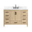 Meuble-lavabo simple 36 po avec comptoir en quartz blanc Carrara, lavabo et dosseret Hardin, pré-assemblé