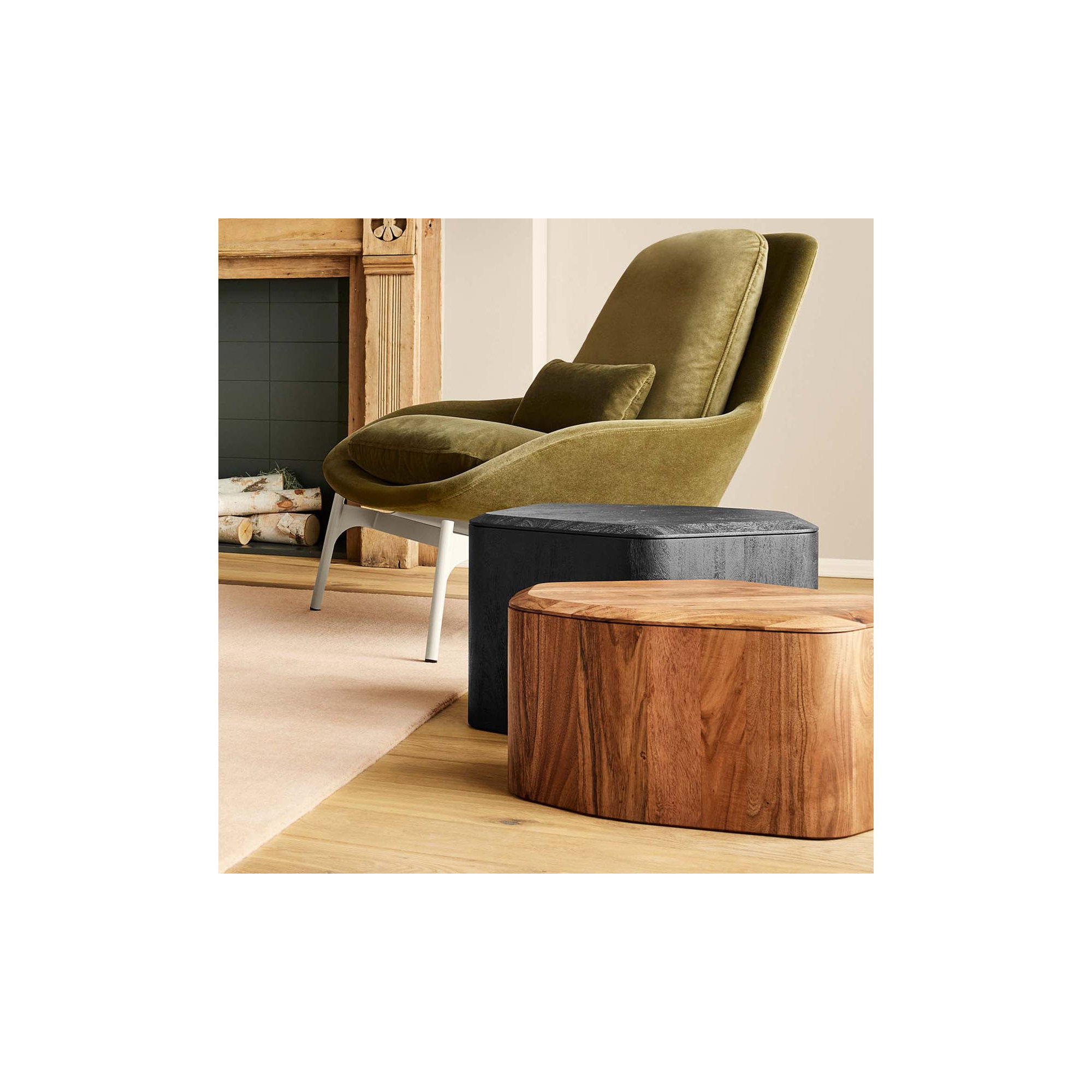 Hoard Solid Wood Single End Table, 15" H x 22" W x 18" D, Acacia