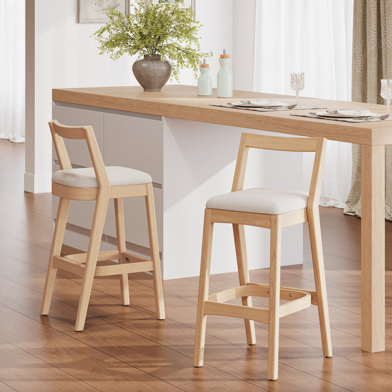 Rubberwood Barstool, Natural