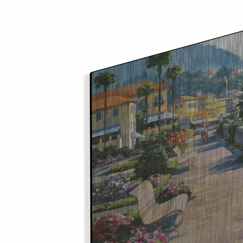 «Bellagio Promenade» par Howard Behrens - peinture sur métal sans cadre, H 16 po x l 24 po x P 0,13 po