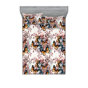 Rose / motif floral jaune souci