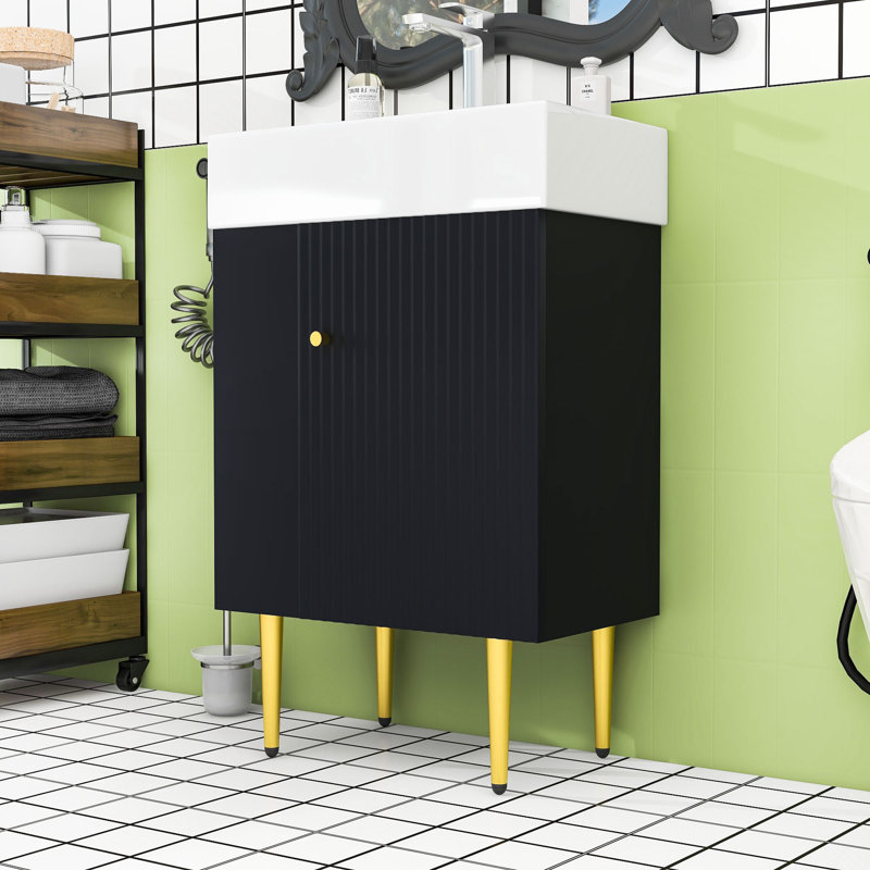 Bathroom vanity with Ceramic Sink, Black
