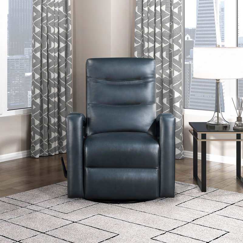 Christabell 32" Modern Breathable Faux Leather Swivel Glider Recliner with 360° Swivel, Gentle Gliding & High-Density Foam
