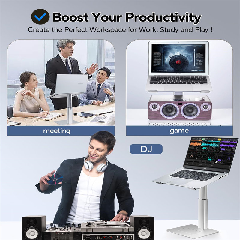 Metal Stackable Monitor Stand, Silver