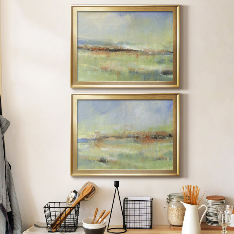 " Obfuscate I " 2 - Pieces, 42.5" H x 61" W x 1" D, Gold