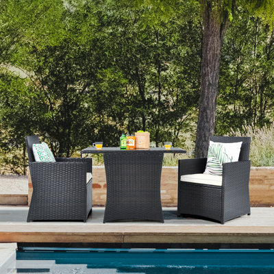 Ensemble bistro rectangulaire pour 2 personnes de 41 po de long avec coussins Altherr