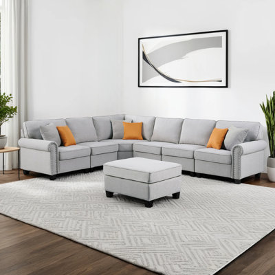 Sherburne Upholstered L-Shaped Sectional Reversible
