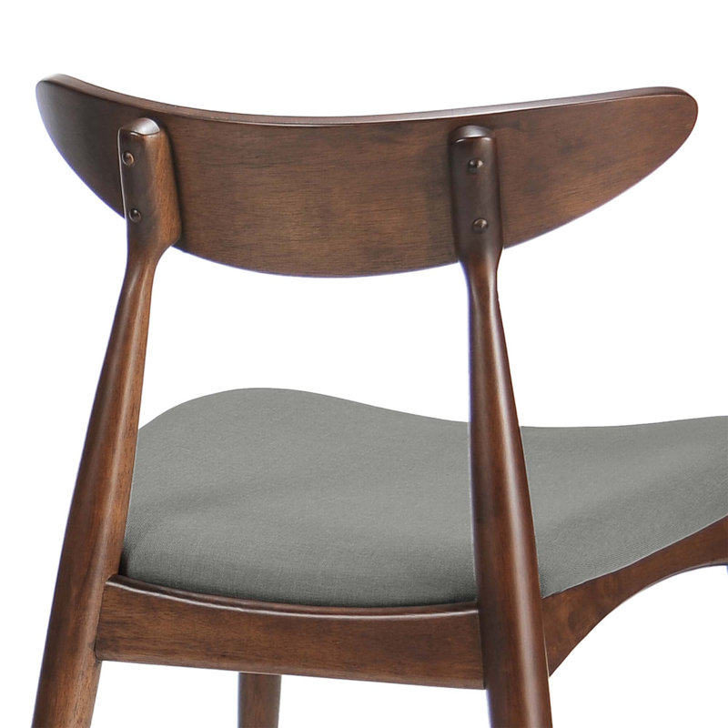 Chaise de salle à manger moderne en bois simple, ensemble de 2, Brun, Gris clair