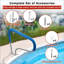 Pool Handrail - 304 Stainless Steel Safety Rail with Non-Slip Blue Grip, 375LB Capacity, Quick Mount Kit for Inground Pools, Spas & Water Parks - Silver
