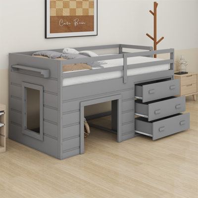 Loft Bed With Drawers And Shelf